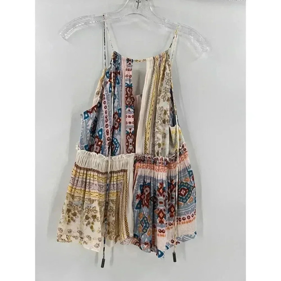 Free People “Bellini” Patchwork Adjustable Tank Oversized Small BOHO Festival EC - Picture 4 of 11